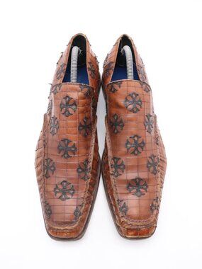 Mark Nason Rock Lives Leather Shoes Men’s 10.5 Slip On Loafers Cross  Italy